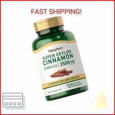 Piping Rock Ceylon Cinnamon Capsules 2500 mg 120 Pills Complex Supplement wi