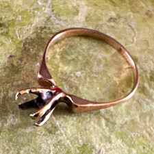 18ct Yellow Gold Solitaire Prong Ring Setting Size N No Stone Hallmarked
