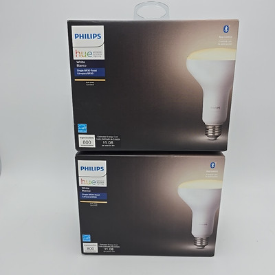 2x Philips Hue BR30 LED 65W Equivalent Dimmable Smart Wireless Flood White Light