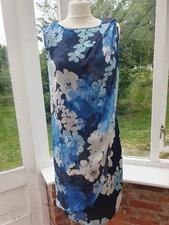 Damsel In A Dress silk blend floral dress size uk12 Sleeveless shift knee length