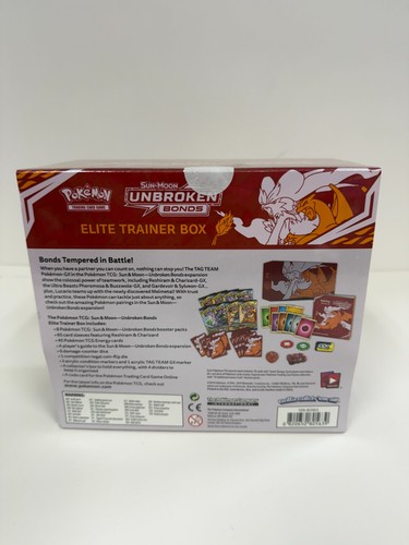 SUN MOON UNBROKEN BONDS Factory Sealed Pokemon Elite Trainer Box ETB - Picture 4 of 8