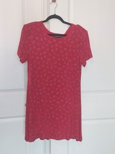 Vintage Molly Malloy Women's Red Dress Sparkle Hearts Holiday USA Y2k Size 8