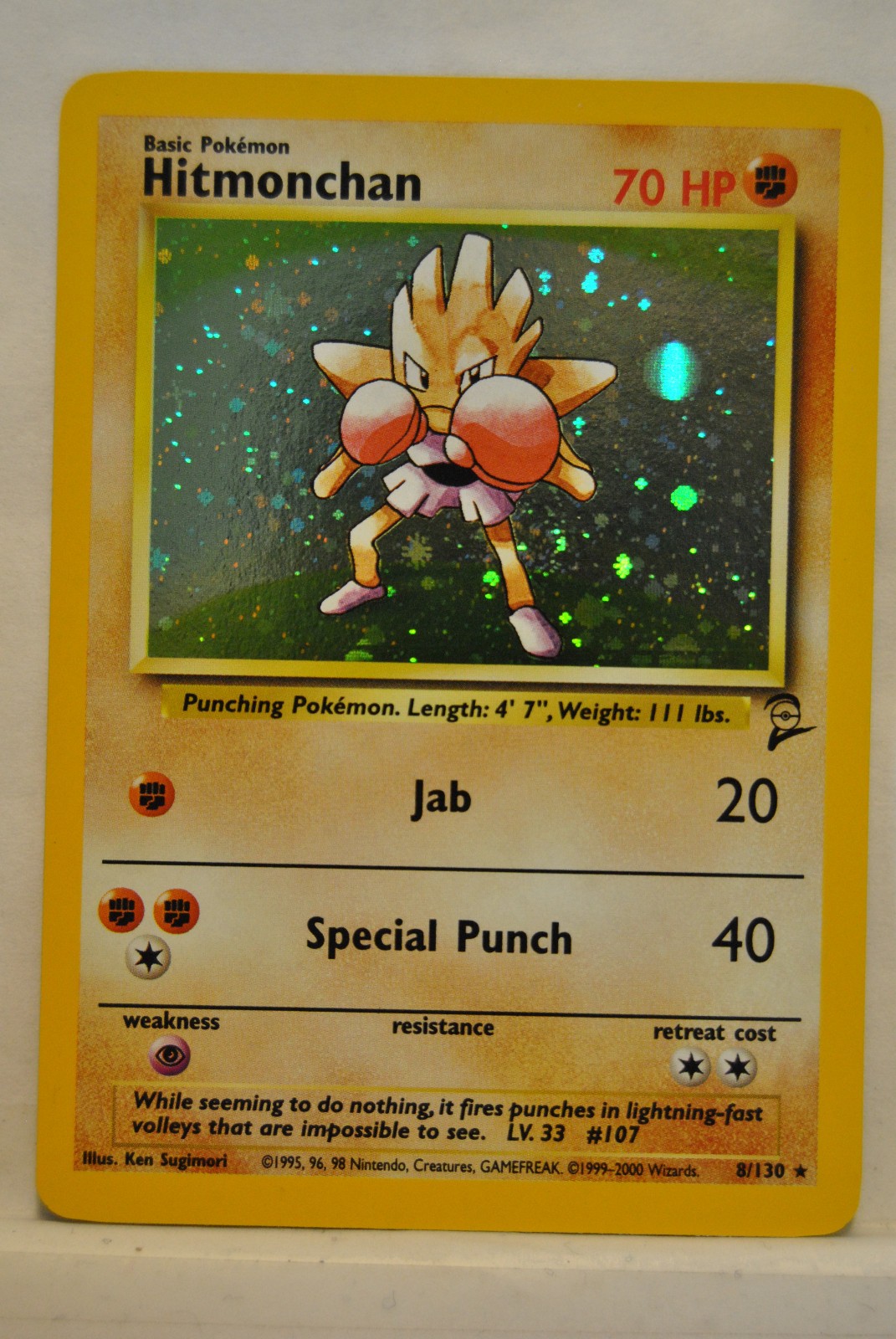 Pokemon Base Set 2 Hitmonchan 8/130