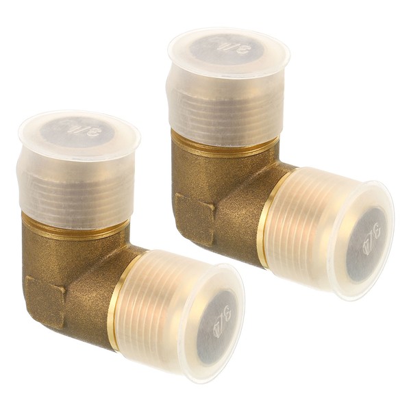 "3/4\" X 3/4\" Messing Rohrleitung Fitting 2 Pack Fackel 90 Grad Winkel Rohr Fittin"-image