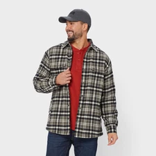 Men’s Flapjack Fleece‑Lined Relaxed Fit Shirt Jac –Gunmetal Medium Plaid Comfort
