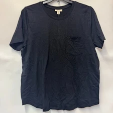Style & Co Womens XXL Deep Black Pocket Round Neck T Shirt Top NWT AC30