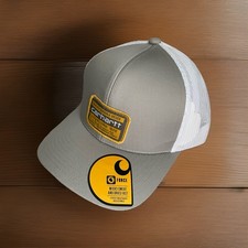 Carhartt Men's Hat, Gray White Mesh-Back Script Cap Adjustable Fit