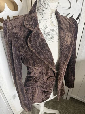 Louis Verdad Women’s Small Corduroy Jacket Blazer Designer Y2K USA Purple Gold - Image 1 of 4