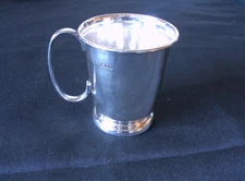 Solid Silver Christening Cup Hallmark Dated 1935 By Viner's Ltd (Emile Viner)