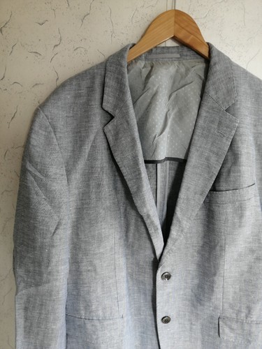 Hugo Boss mens Pure Linen Jackets Blazer Light Grey UK 44 Chest 44in. Very Good - Picture 10 of 21