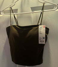 Uniqlo AIRism Wireless Bralette Bra Top Crop Cami Brown XS B-C