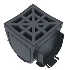 4.75 in. x 4.75 in. Storm Drain Polypropylene 4-Way Adapter w/Black Grate