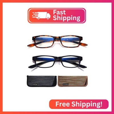 EYEURL 2 Pack Reading Glasses for Women Neck Hanging Blue Light Blocking Readers