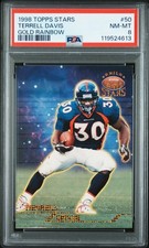 1998 Topps Stars Terrell Davis Gold Rainbow /99, #50 PSA 8 Low Pop-1 None Higher