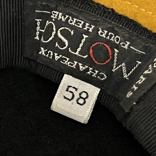 Boina de lana de cachemir vintage Chapeaux Motsch Pour Hermes gorra negra y amarilla - Imagen 7 de 8