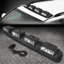 UNIVERSAL OFF-ROAD BLACK FRAME CLEAR ROOF MOUNTED FOG LIGHT+SWITCH+HARNESS KIT
