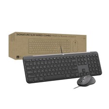 Logitech Signature Slim Wired Combo MK625 for Business, Optical Wired Mouse, Ful