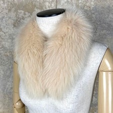 Fox Fur Scarf Stole Beige Authentic