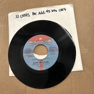 Don Mclean Castles In The Air/Crazy Eyes 1981 Millennium 45