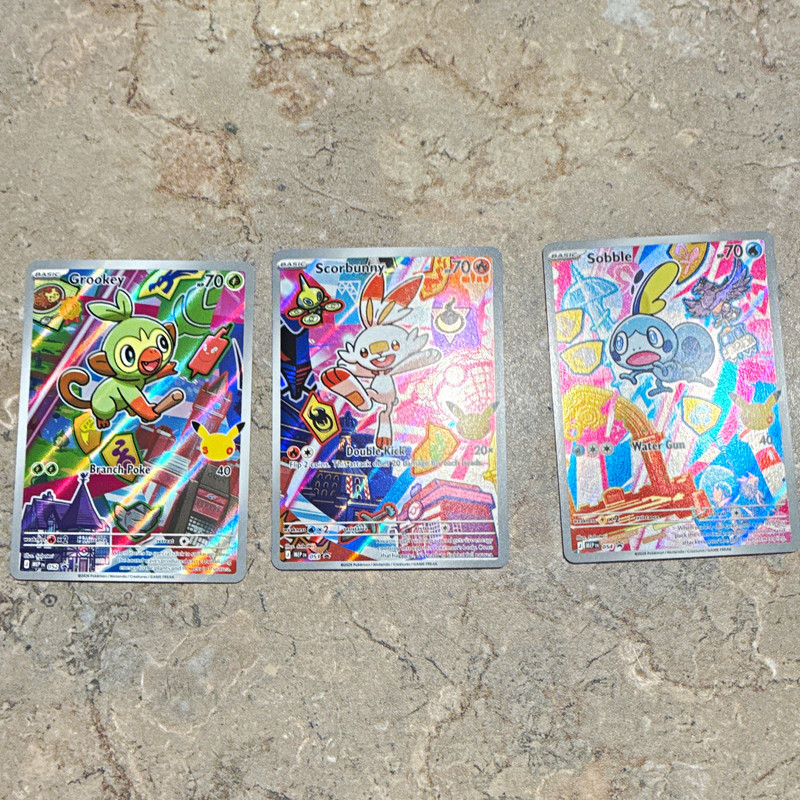 Pokemon TCG first illustration 2 Lot 3 Grookey Scorbunny Sobble 011-013/025
