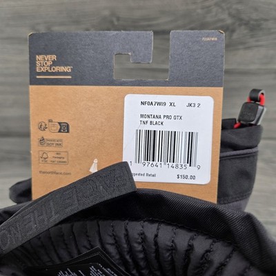The North Face Ski Mitt Size XL Unisex Black Montana Pro GTX Gore