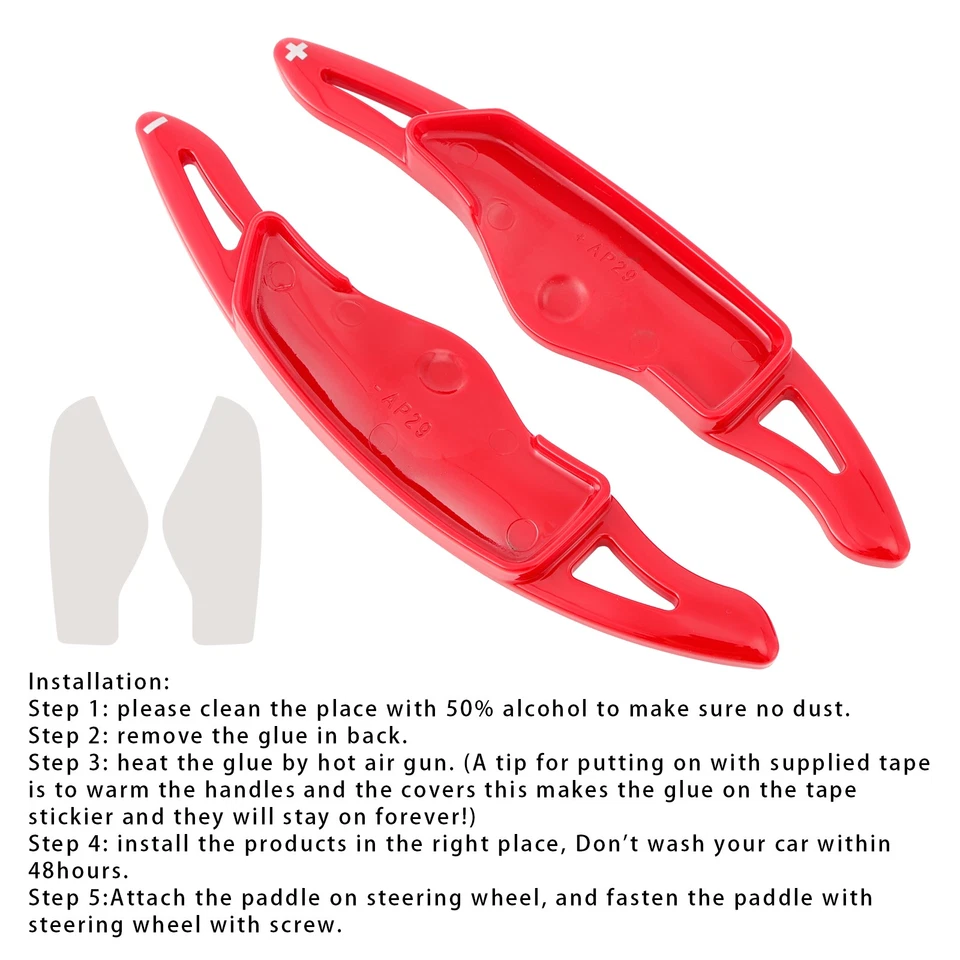 RED Steering Wheel Paddle Shifter Extension For Hyundai Tucson Elantra  Red Foto 4 de 4