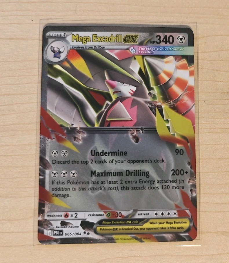 Pokemon TCG Mega Excadrill ex 065/084 Me05: Pitch Black Holo Mint Card
