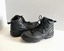 Nike Manoa Men's Leather Boots Water Resistant Triple Black 454350-003 Size 8