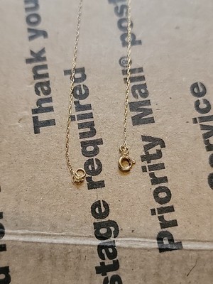 10K massive Gelbgold Halskette 19'' Kette 0,55 Gramm 10 Karat Gold