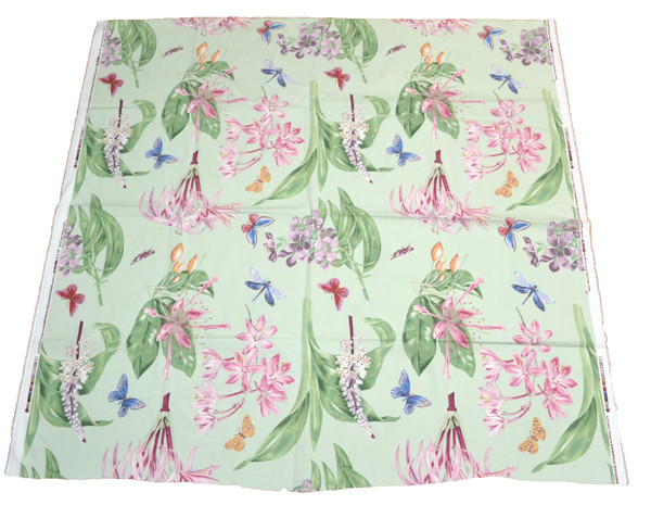 Tela de tapicería para sombrilla para portafolio textiles floral mariposa 54" ancho x 52" largo