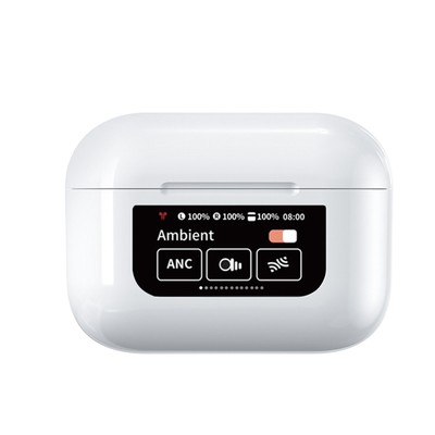 White YW08 Wireless BT 5.4 Headset With Charging Case Smart Touch Color Scr NTS