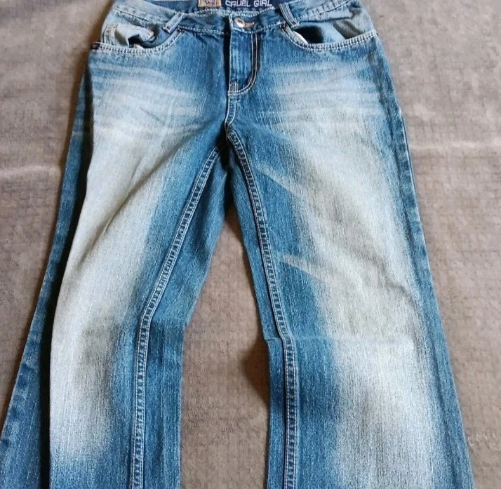 Cruel Girl Light Blue Fade Flare Jeans Girls 16S Denim Miss Pants Youth Kids  - Image 4 of 4