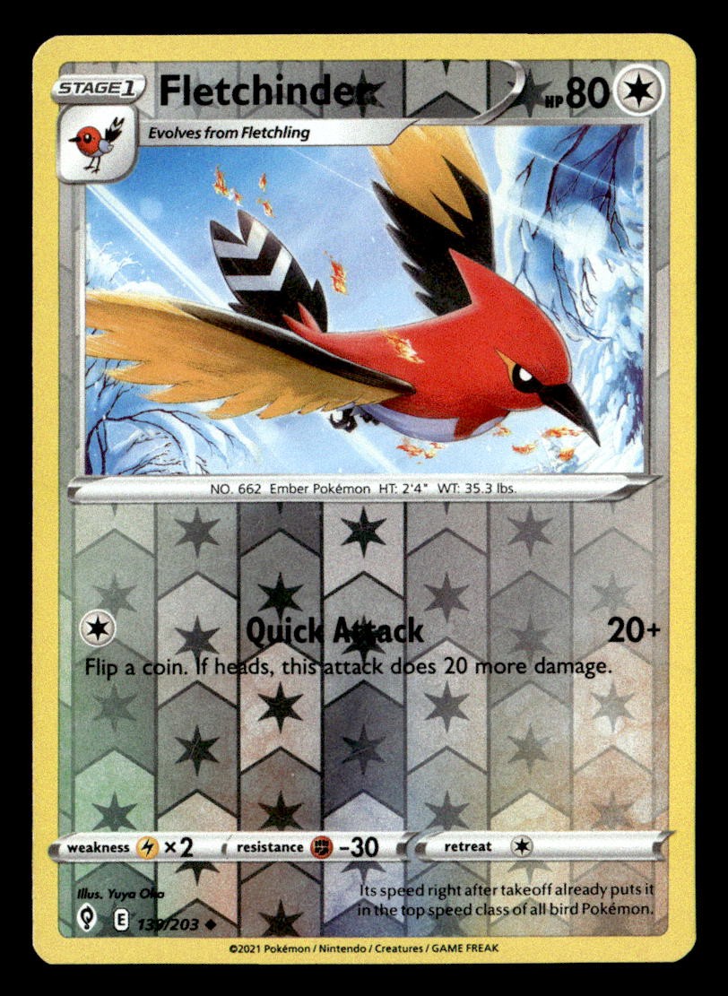 Pokemon Fletchinder #139/203 tcg Near Mint or Better