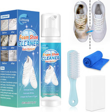 White Shoe Cleaner, 6.76 Oz Shoe Cleaning Kit with Brush and Towel, Sneaker Clea