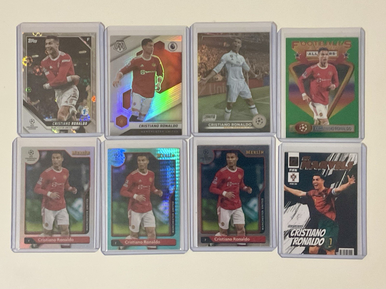 (8x) Cristiano Ronaldo Merlín, Mosaico, Stadium Club, Net Marvels, Lote Refractor