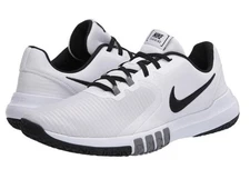 New Nike Flex Control 4 (White/Black/Smoke Grey) Men's Athletic Shoes Size 9