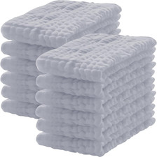 12 Pack 20"x10" Muslin Burp Cloths 100 Cotton Muslin Cloths Large - Extra Soft