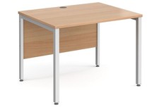 Small Computer Desk Work Station with Cable Entry In Beech Finish