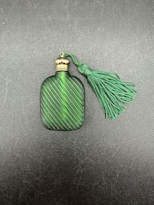 Vintage Green Glass Travel Splash Mini Perfume Bottle With Tassel