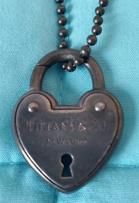 Vintage Tiffany & Co 925 Heart Padlock Necklace 30” Sterling