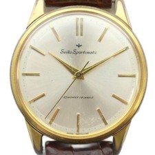 SEIKO SEIKO 15035D Sportsmatic Watch Automatic Logo Leather Belt 19 Jewels GGY18