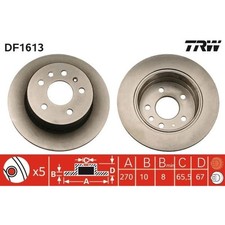 2x TRW DF1613 Bremsscheibe für OPEL OMEGA A SENATOR B V87 V88 Bremsscheiben