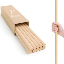 10PCS 1 x 36 Inch Birch Dowel Rods – Natural Wooden Sticks for Crafts Unfinis...