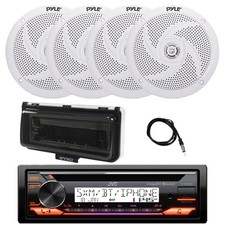 JVC KD-T92MBS Marine CD Receiver, 4x 6.5" 240W Speakers, Cover White , Antenna