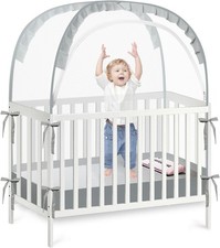 Pop Up Crib Tent to Keep Baby from Climbing Out, Breathable Crib Net Mesh