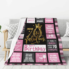 70Th Birthday Gifts for Women, 1956 70 Years Old Flannel Throw Blanket 60X50 Inc