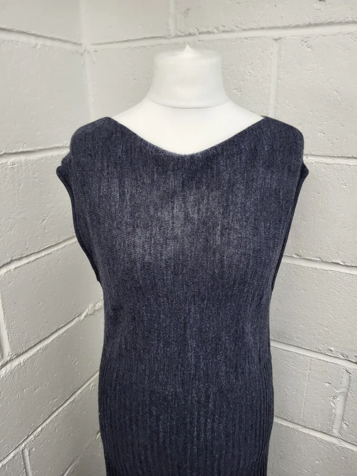 Vestido largo tejido azul marino Lauren Vidal talla XXL. PAC Foto 2 de 4