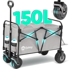 Wagon Cart with Big All-Terrain Beach Wheels Collapsible Heavy Duty Extended