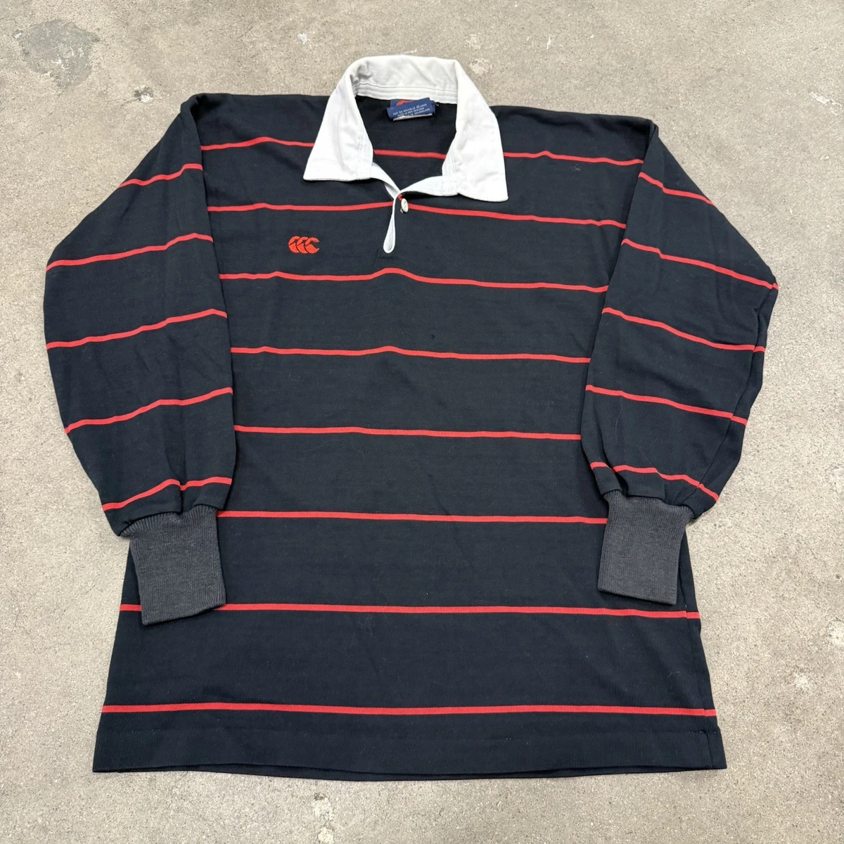 Maillot De Rugby Vintage Canterbury Pour Homme, Taille S - Rouge, Bleu, En Jersey De Coton/polyester, Manches Courtes
