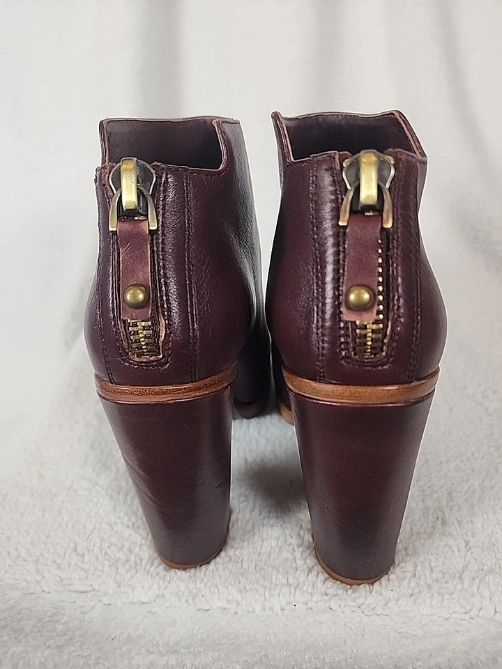Dolce Vita Mujer Botines Borgoña Vino Talla 9 Cremallera Trasera 4.5" Tacones Usados en Excelente Condición Foto 3 de 4